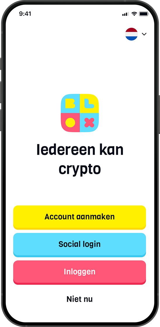BLOX welcome screen: Iedereen kan crypto