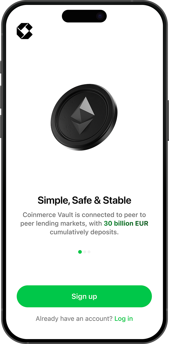 Coinmerce Vault onboarding: Simple, Safe and Stable